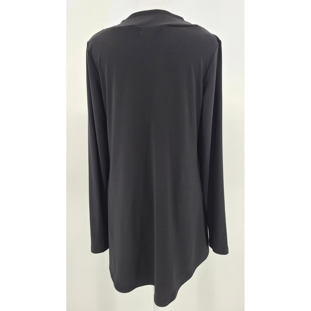 Sympli PeekaBoo Tunic Top 10 Black Stretch Minimalist Neutral Capsule Keyhole - Picture 6 of 11